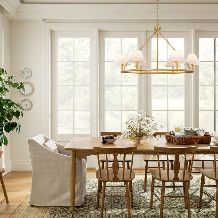 Dresqui 6-Light Dimmable Wagon Wheel Modern Chandelier (39") Brightelier