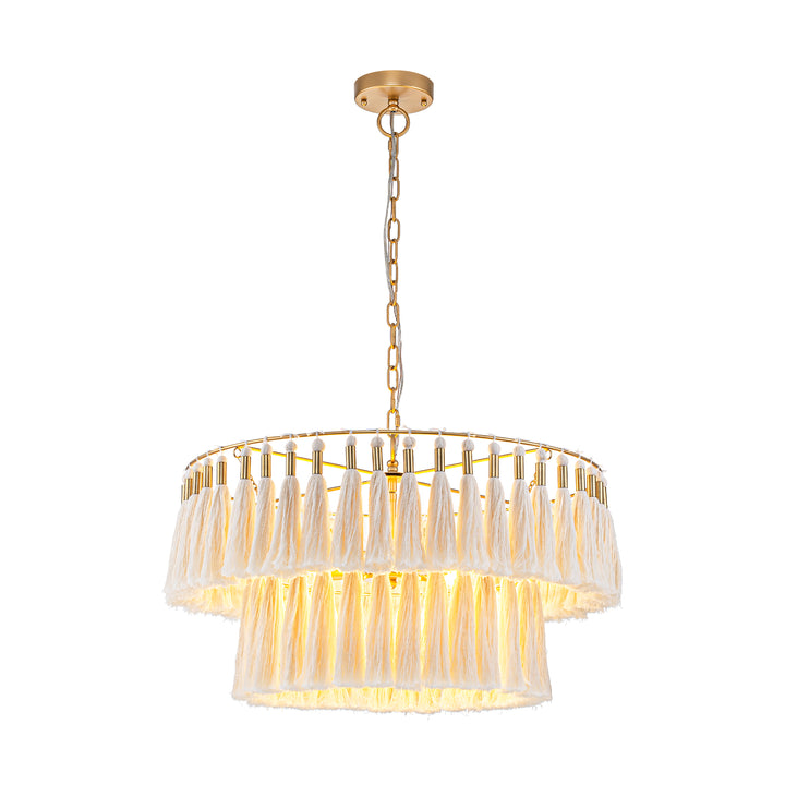 Brilune 6-Light Dimmable Fabric Bohemian Round Chandelier (23") My Store