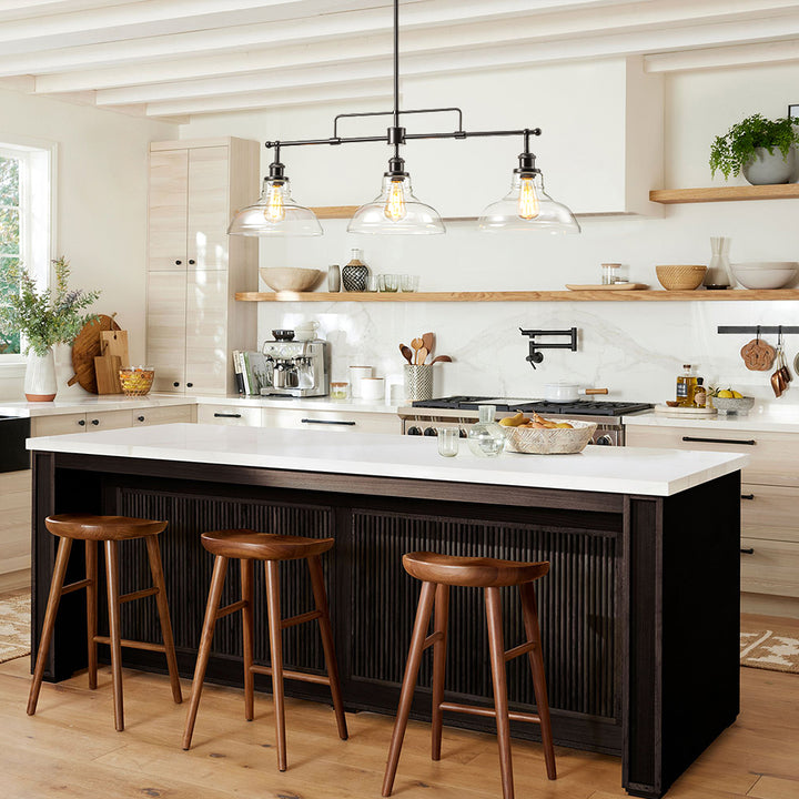 Sylvia 3-Light Linear Hat-Shaped Dome Industrial Pendant (41") Brightelier