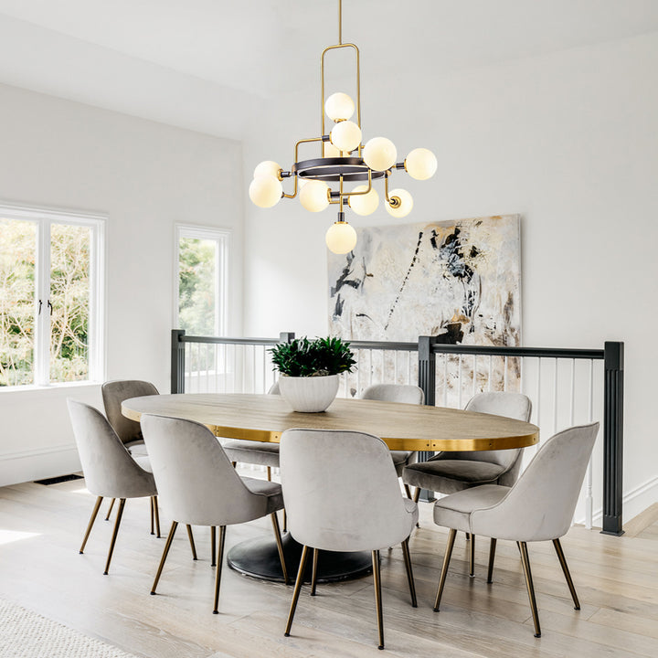 Noctiva 12-Light Dimmable Aluminum Sputnik Mid-Century Chandelier (31") Brightelier