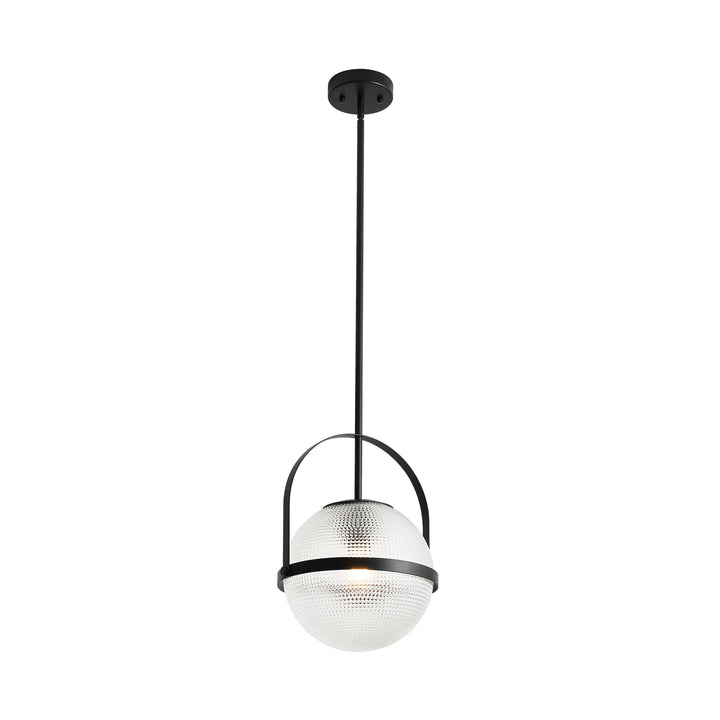 Brillara 1-Light Dimmable Grid Glass Minimalist Dome Pendant (9") Brightelier