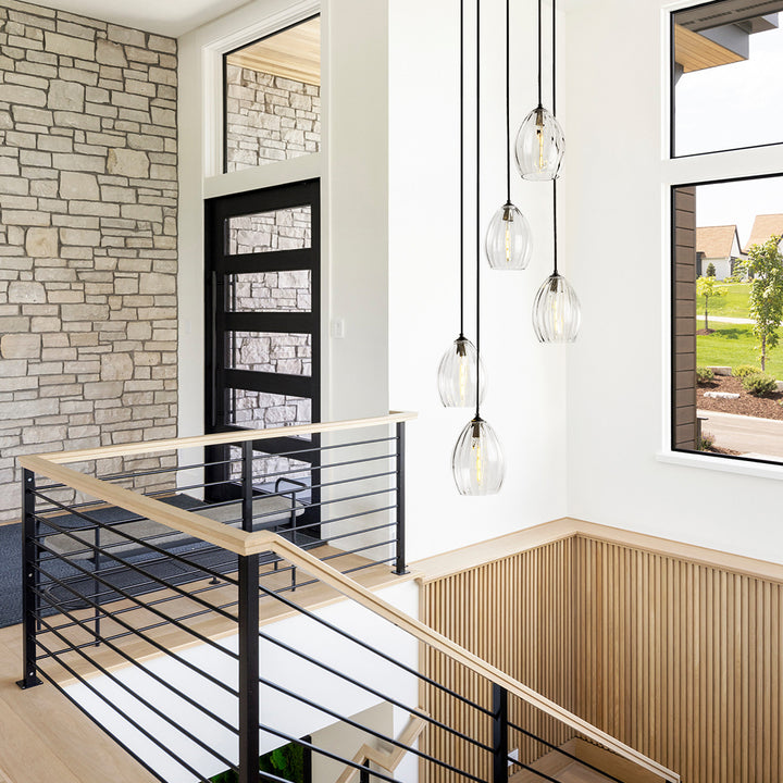 Floatiq 5-Light Linear Cluster Shade Contemporary Pendant (20") Brightelier