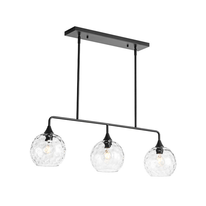 Noctura 3-Light Linear Clear Textured Glass Modern Pendant (39") My Store