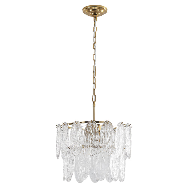 Brindlea 2-Light Drum Pressed Tiered Glass Crystal Transitional Chandelier (24") Brightelier