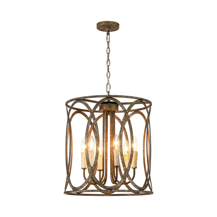 Dravyn 4-Light Dimmable Rustic Caged Chandelier (17") My Store
