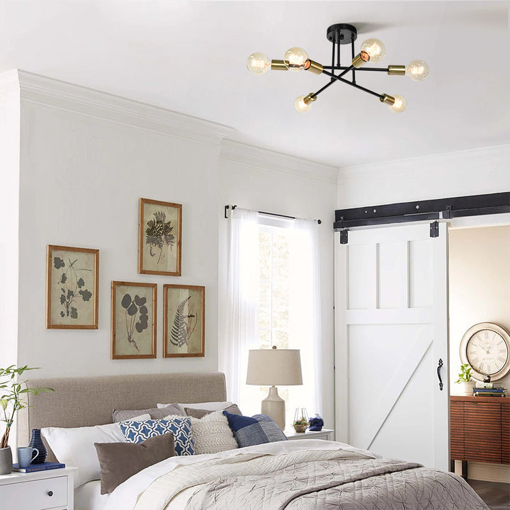 Whispora 6-Light Dimmable Sputnik Modern Semi Flush Mount (24") My Store