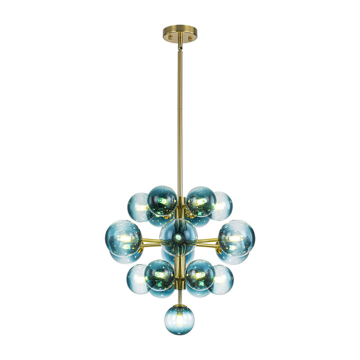 Lumiere 19-Light Dimmable Tiered Glass Globes Coastal Chandelier (21") My Store