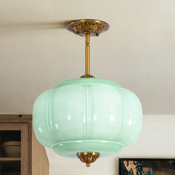 Terrana 1-Light lce-cream Semi-FlushMount Ceiling Light (15") Brightelier