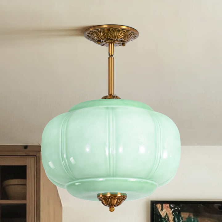 Terrana 1-Light lce-cream Semi-FlushMount Ceiling Light (15") Brightelier