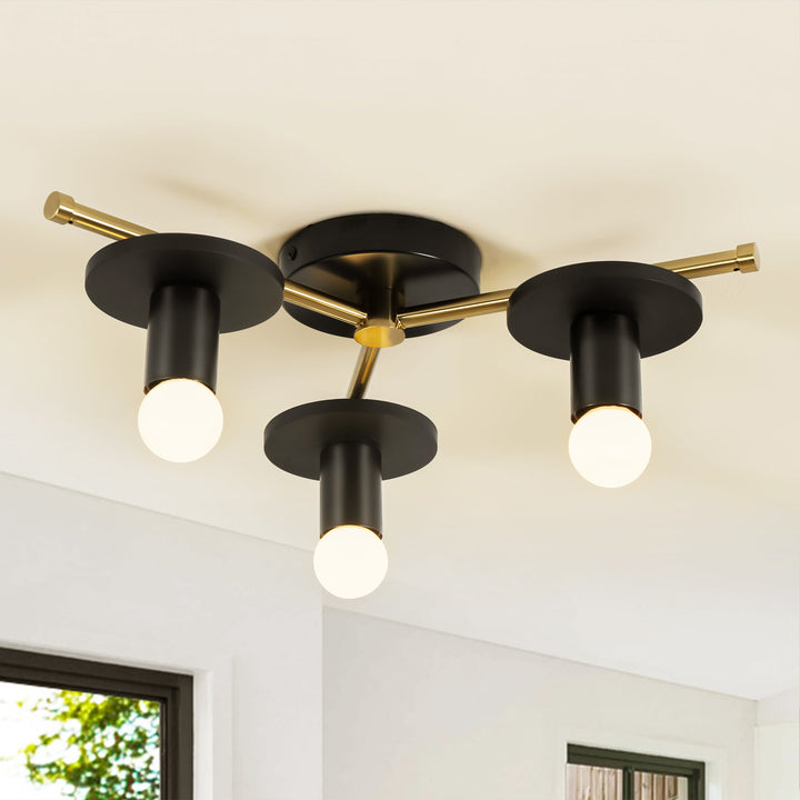 Arvola 3-Light Dimmable Wood Modern Farmhouse Flush Mount (17") My Store