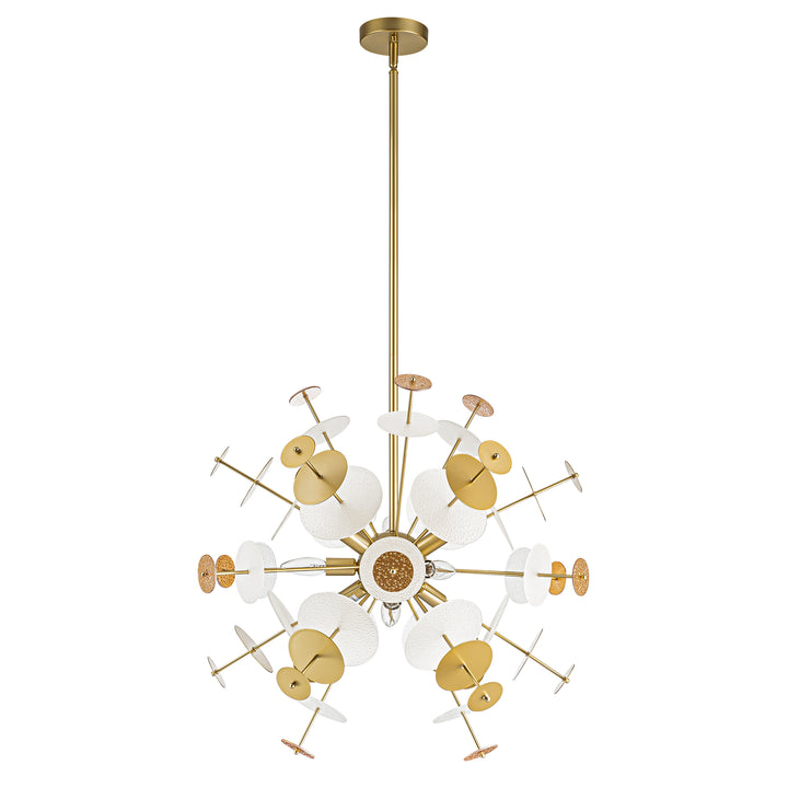 Brindlea 9-Light Linear Starburst Textured Glass Classic Glam Chandelier (28") Brightelier
