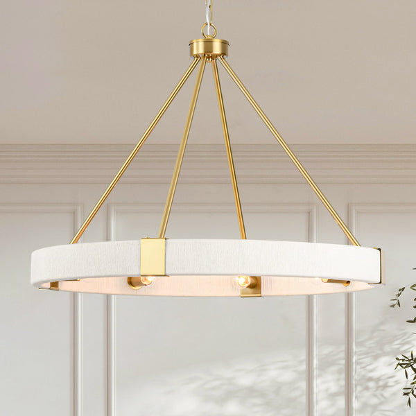 Velroa 8-Light Dimmable Fabric Boho Ring Chandelier (27") My Store