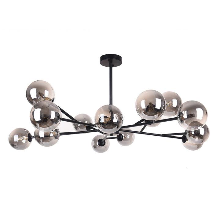 Veylin 15-Light Dimmable Glass Sputnik Modern Linear Chandelier (45") Brightelier