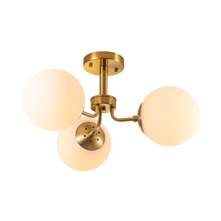 Soluma 3-Light Dimmable Glass Bubble Semi Flush Mount (23") My Store