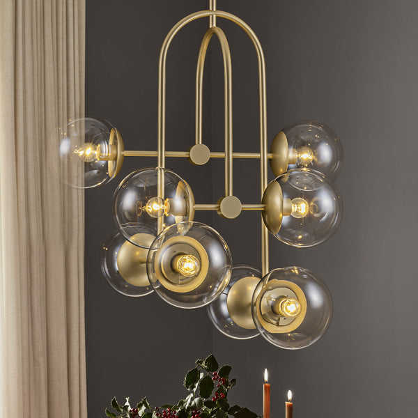 Molura 8-Light Dimmable Sputnik Glass Bubble Chandelier (26")