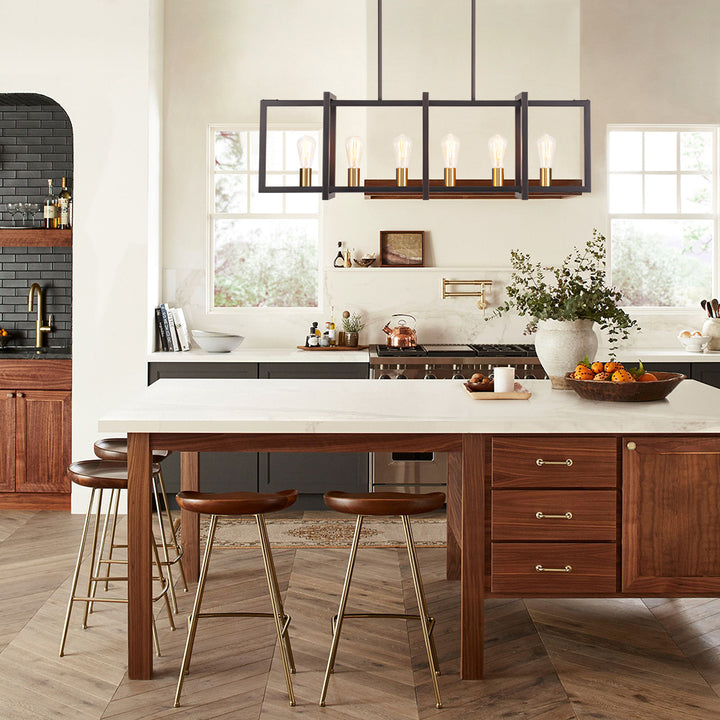 Zenvia 6-Light Dimmable Aluminum Kitchen Island Industrial Chandelier (43") My Store