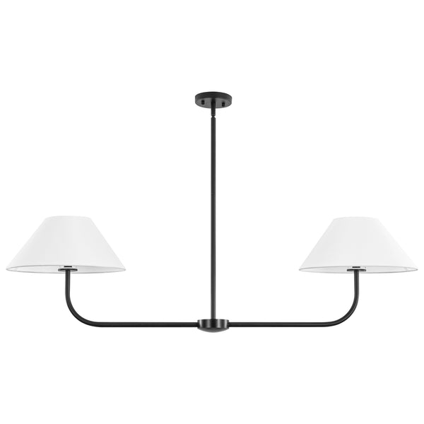 Virelo 2-Light Linear Dome Clear Glass Globe Bubble Pendant (48")