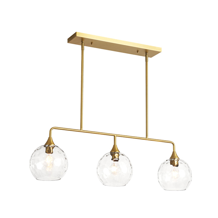 Noctura 3-Light Linear Clear Textured Glass Modern Pendant (39") My Store