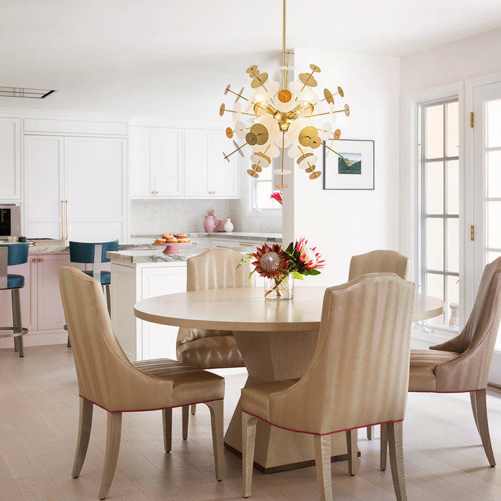 Brindlea 9-Light Linear Starburst Textured Glass Classic Glam Chandelier (28") Brightelier