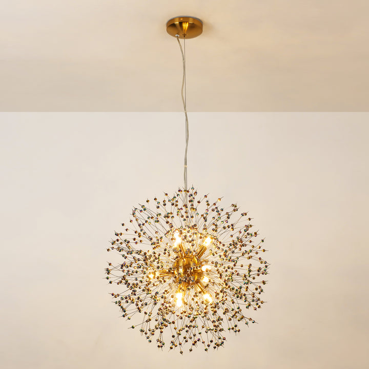 Solmere 9-Light Crystal Firework Contemporary Chandelier (20") Brightelier