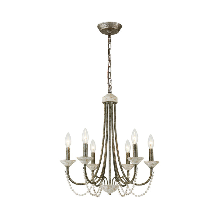 Dresqui 6-Light Dimmable Wood Traditional Candle Style Chandelier (20") My Store