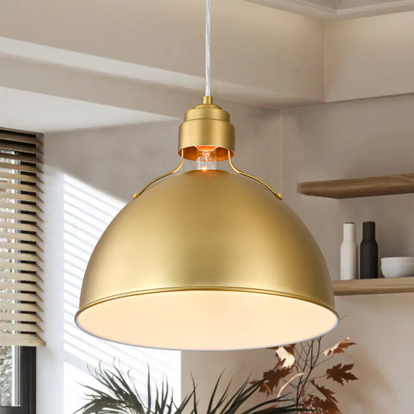 Glombra 1-Light Dimmable Dome Mid-Century Modern Pendant (36")