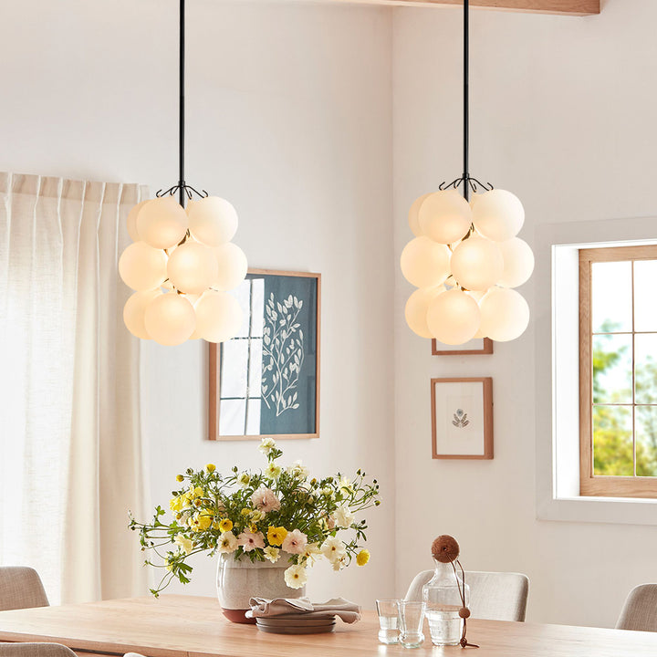 Orbina 2-Light Sputnik Globe Bubble Transitional Chandelier (11") Brightelier