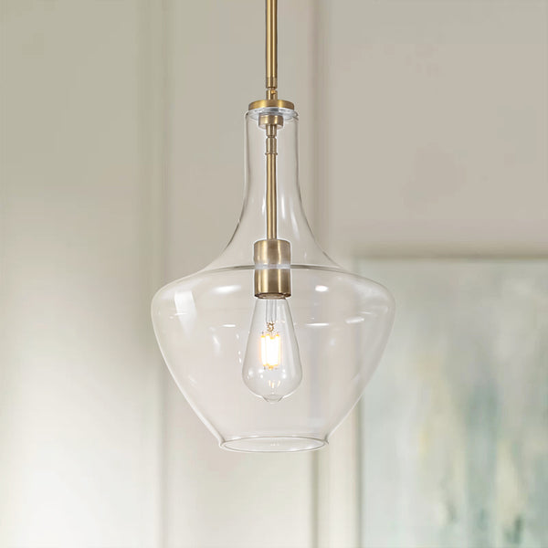 Brillara 1-Light Dimmable Glass Mid-Century Modern Pendant (10") Brightelier