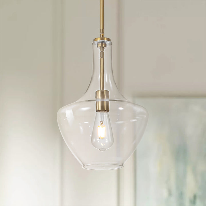 Brillara 1-Light Dimmable Glass Mid-Century Modern Pendant (10") Brightelier