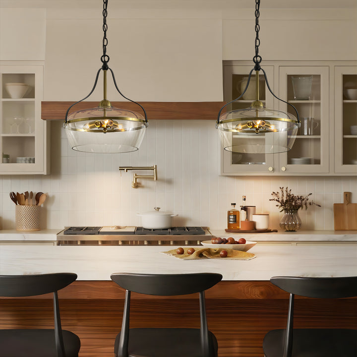 Trelham 3-Light Dimmable Glass Traditional Lantern Chandelier (16") My Store