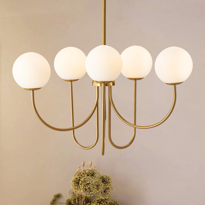 Dresqui 6-Light Glass Bubble Contemporary Sputnik Chandelier (31") Brightelier