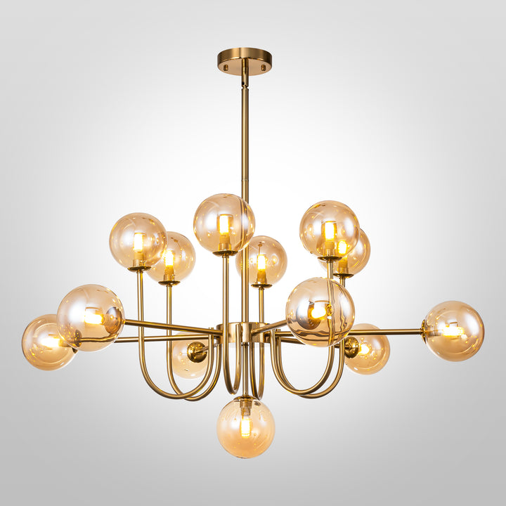 Dresqui 13-Light Sputnik Modern Linear Glass Bubble Chandelier (38") My Store