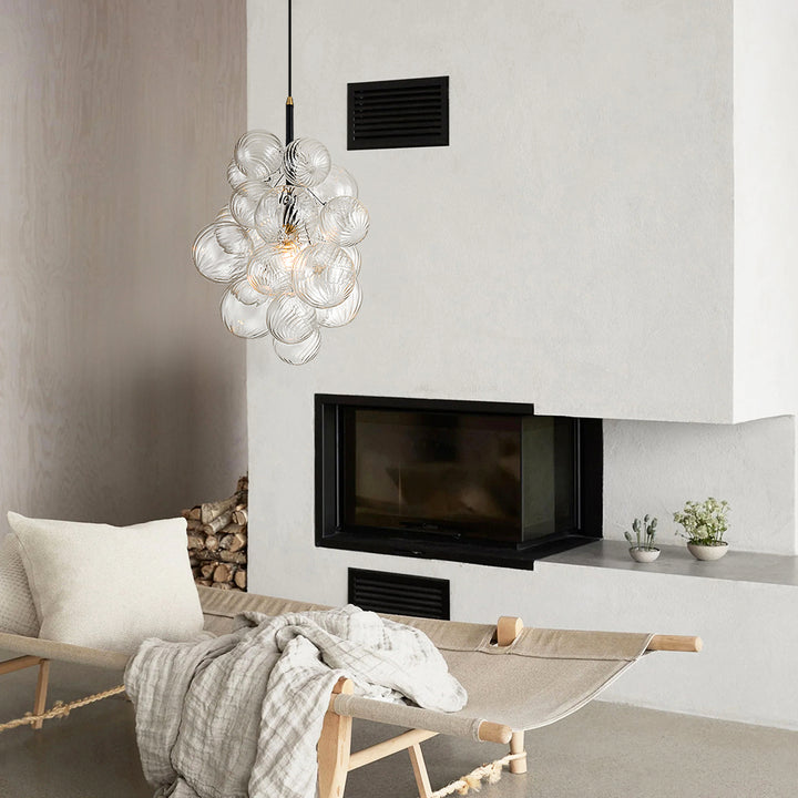 Orbina 1-Light Dimmable Glass Globe Bubble Contemporary Chandelier (21") My Store