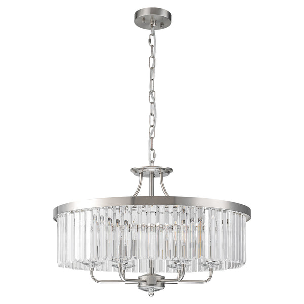Nuvaya 6-Light Dimmable Crystal Drum Sphere Transitional Chandelier (24")