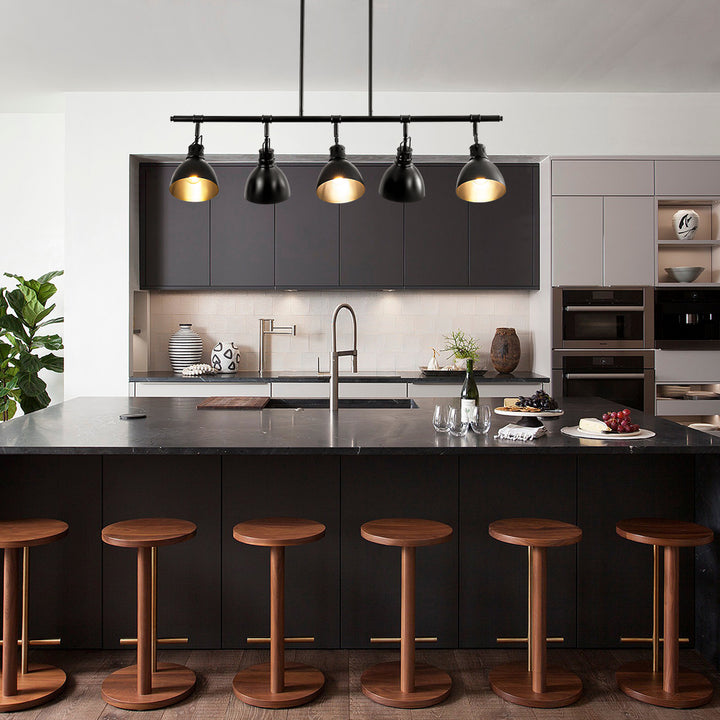 Aethera 5-Light Linear Dome Hammered Industrial Pendant (46") Brightelier