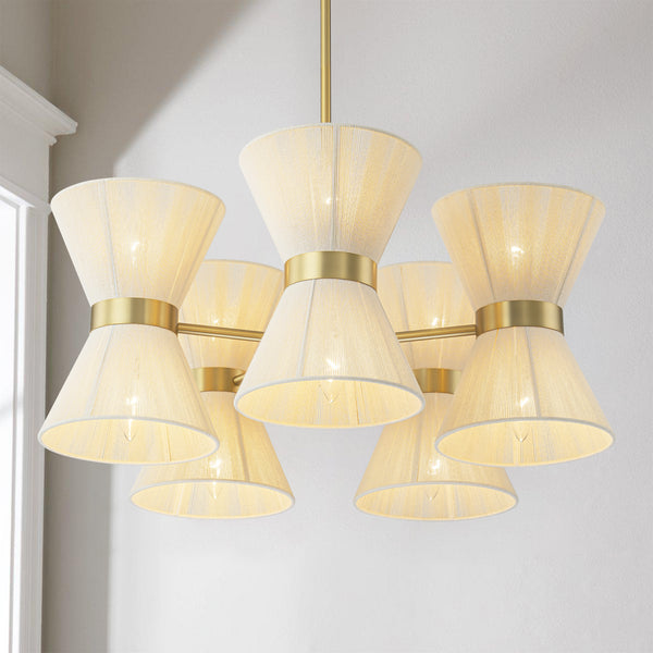 Dresqui 10-Light Sputnik Hourglass Handwoven Fabric Boho Chandelier (26")
