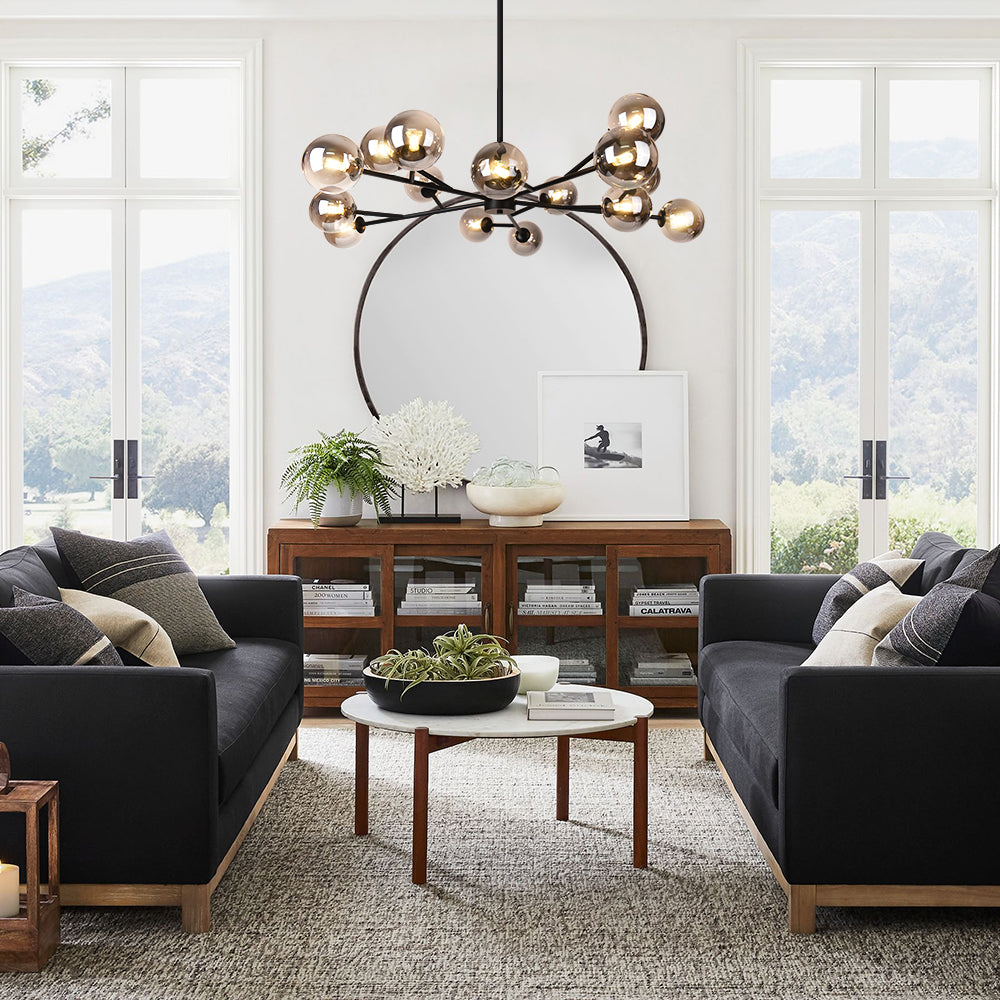 Veylin 15-Light Dimmable Glass Sputnik Modern Linear Chandelier