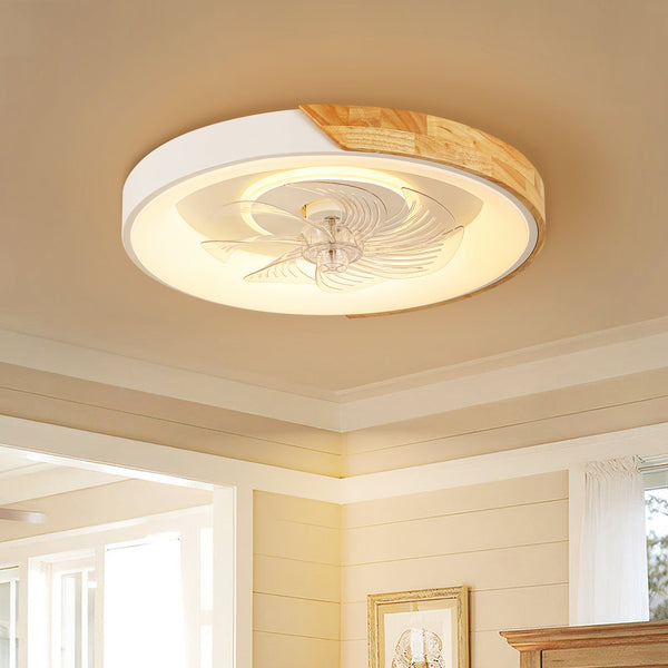 Auralyn 1-Light Dimmable Wood LED Country Round Ceiling Fan (19") My Store