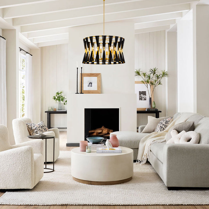 Rovista 6-Light Bleached Natural Rope Boho Pendant (24") My Store