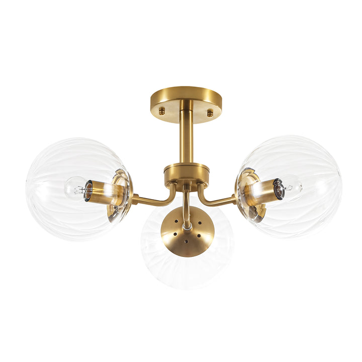 Soluma 3-Light Dimmable Glass Bubble Semi Flush Mount (23") My Store