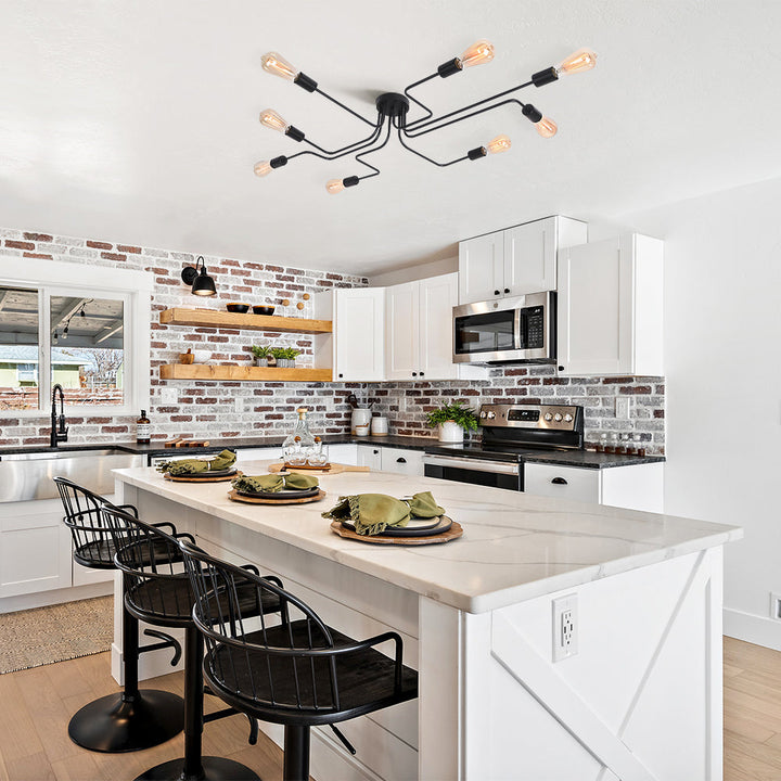 Whispora 8-Light Sputnik Spider Industrial Ceiling Light (47") My Store