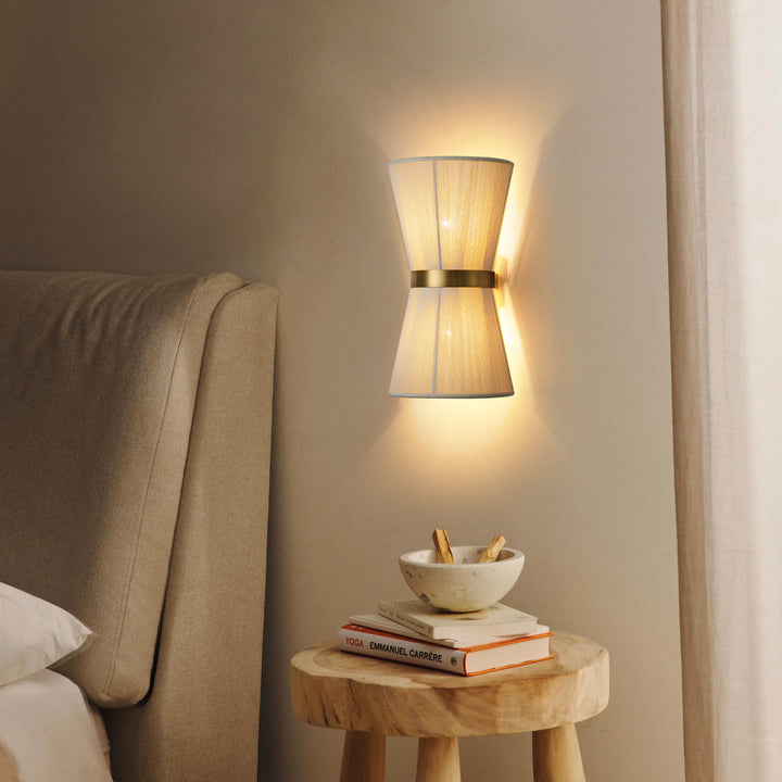 Gloza 2-Light HandWoven Rope Fabric Boho Wall Sconce (6") Brightelier