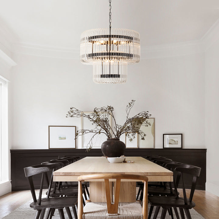 Faylux 9-Light Dimmable Tiered Transitional Modern Chandelier (20") Brightelier