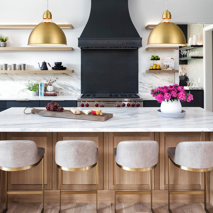 Glombra 1-Light Dimmable Dome Mid-Century Modern Pendant (36") Brightelier