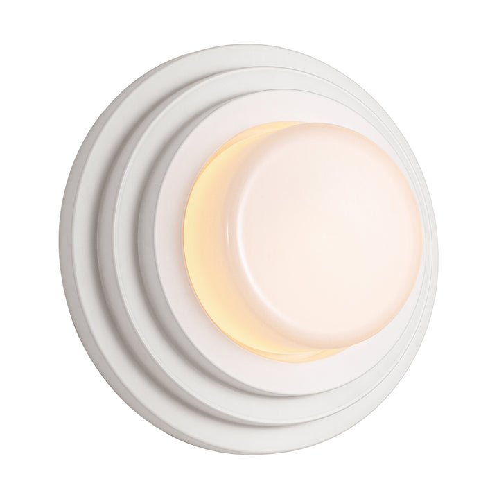 Zylla 1-Light Dimmable LED Minimalist White Cake-Shaped Tiered Ceiling Mounted Light (12") Brightelier