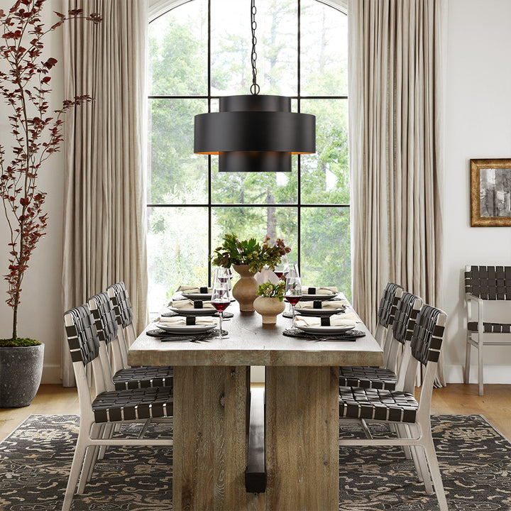 Noctiva 7-Light Inter-Stacked Cylinders Country Chandelier (20") Brightelier