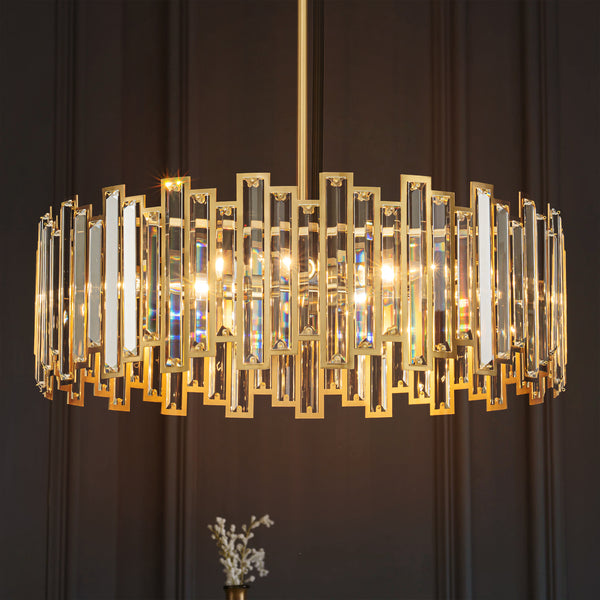 Brindlea 6-Light Drum Crystal Mid-Century Chandelier (24")