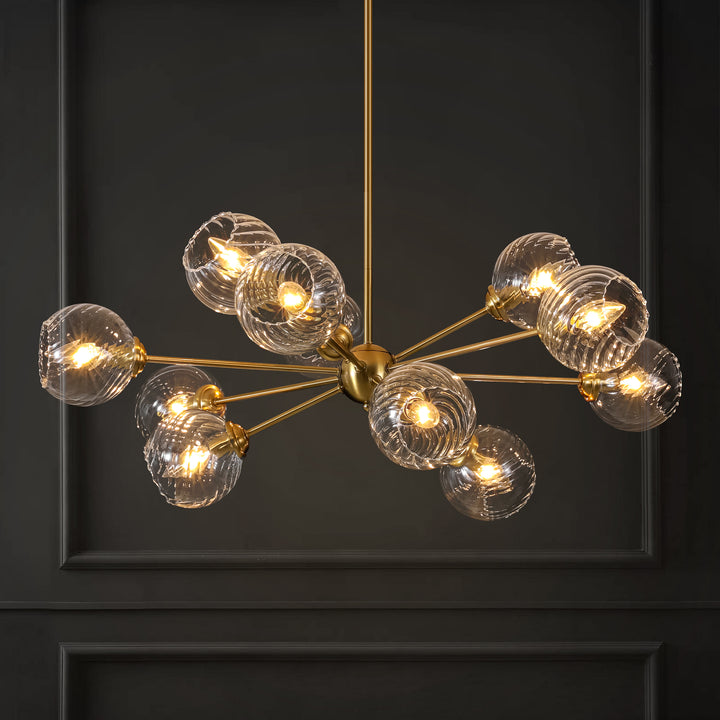 Cavoya 12-Light Dimmable Glass Modern Globe Sputnik Chandelier (33") Brightelier