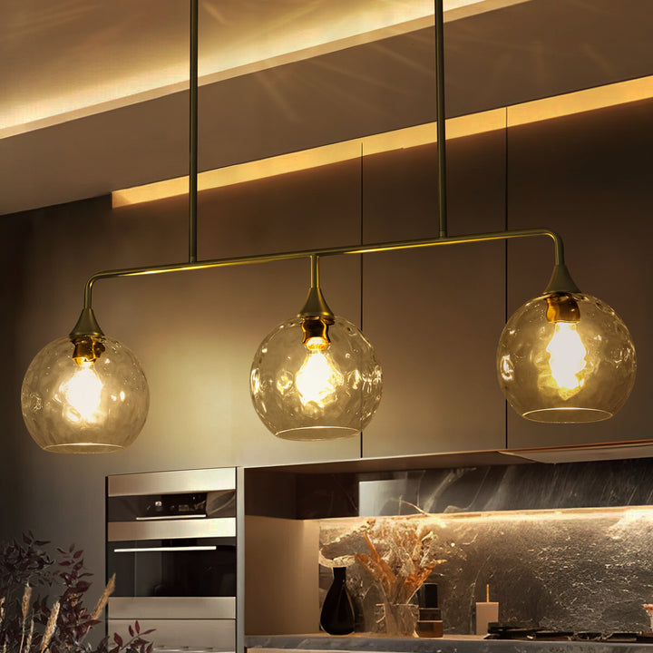 Noctura 3-Light Linear Clear Textured Glass Modern Pendant (39") My Store
