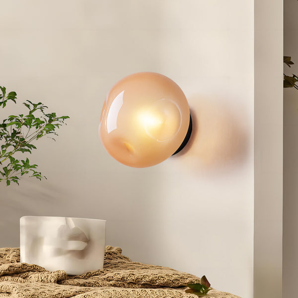 Hearthline 1-Light Unique Dimmable Modern Glass Shaded Wall/Ceiling Mounted Light (7") Brightelier